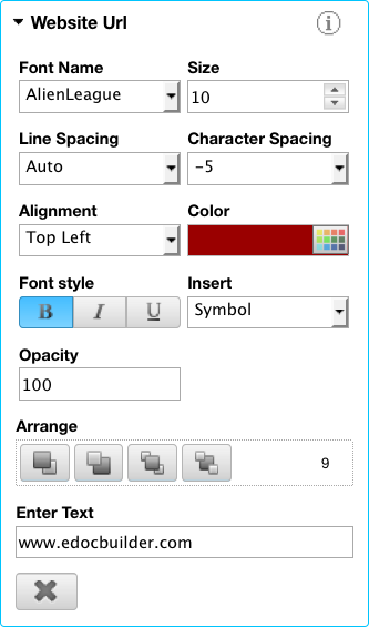 web to print Interactive Design text format tool